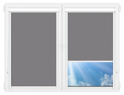 Рулонные кассетные шторы УНИ - Силк-скрин-алю-светло-серый на пластиковые окна