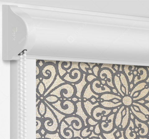 Рулонные кассетные шторы УНИ - Риано серо-бежевый на пластиковые окна